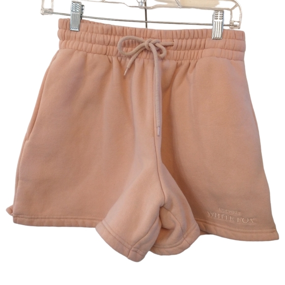 White Fox Boutique Pants - White Fox Boutique Pink Embroidered Logo Shorts. Small